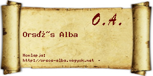 Orsós Alba névjegykártya