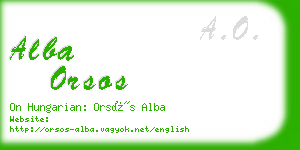 alba orsos business card